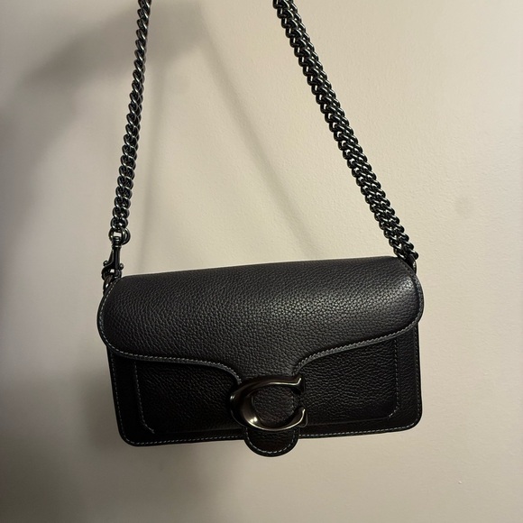 Coach Black Pebbled Leather Tabby 20 - Picture 8 of 9